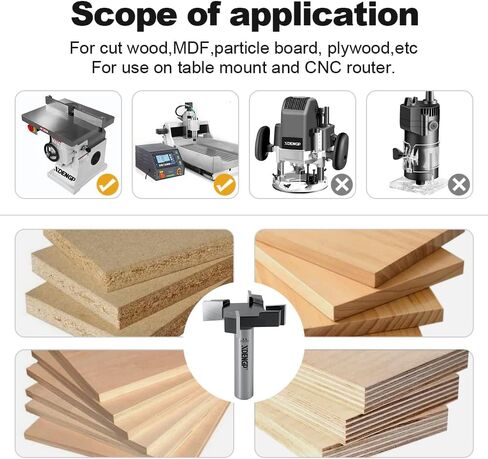 CNC Spoilboard Surfacing Planer Router Bit 1/2 Inch Shank, 2-Inch Cutting Diameter, Slab Flattening Bottom Cleaning Wood Planing Leveling Router Face Mill Carbide Tipped Bit ( 4 Wings ) in Saudi Arabia