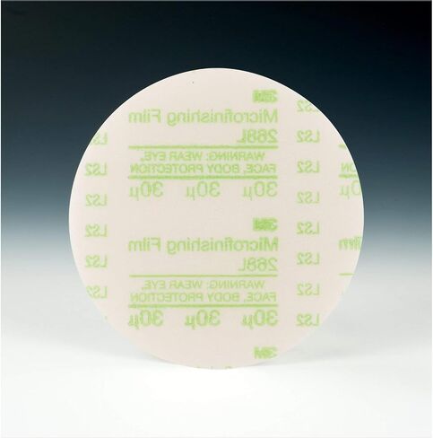 3M(TM) Hookit(TM) Microfinishing Film Type D Disc 268L, Hook and Loop Attachment, Aluminum Oxide, 5" Diameter, 30 Micron Grit, Green (Pack of 500) in Saudi Arabia