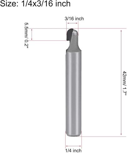 uxcell Router Bit 1/4 inches Shank 3/16 inches Cutting Dia. Core Box Carbide for Carpentry Woodworking Milling Cutter Tool in Saudi Arabia