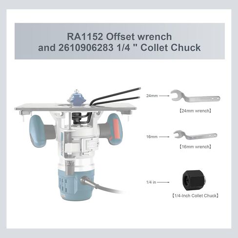 Thaekuns RA1152 مفاتيح الأوفست لجهاز التوجيه BOSCH 2610906283 1/4 بوصة كوليت تشاك لأجهزة التوجيه من السلسلة 1613 و1617 و1618 و1619 in Kuwait