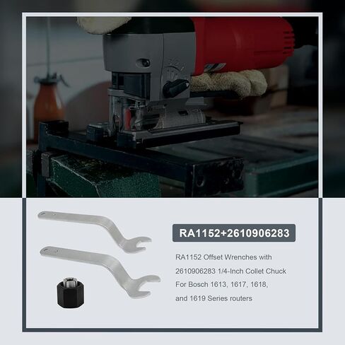 Thaekuns RA1152 مفاتيح الأوفست لجهاز التوجيه BOSCH 2610906283 1/4 بوصة كوليت تشاك لأجهزة التوجيه من السلسلة 1613 و1617 و1618 و1619 in Kuwait
