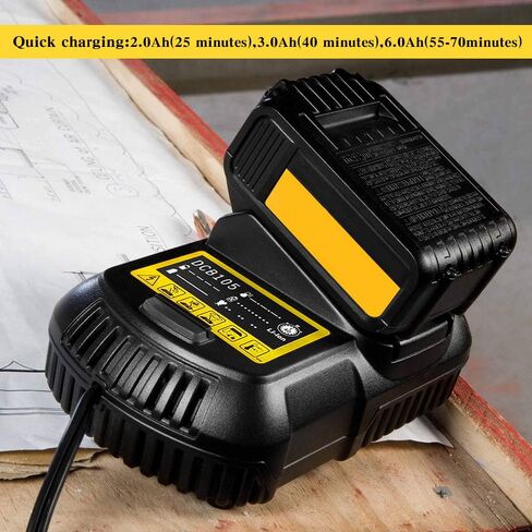 Replacement Charger Compatible with Dewalt 12V/20V Battery Charger Compatible with DCB101 DCB115 DCB107 DCB105 DCB203 DCB204 DCB206 DCB201 DCB120 DCB127 Lithium Battery Pack in Kuwait