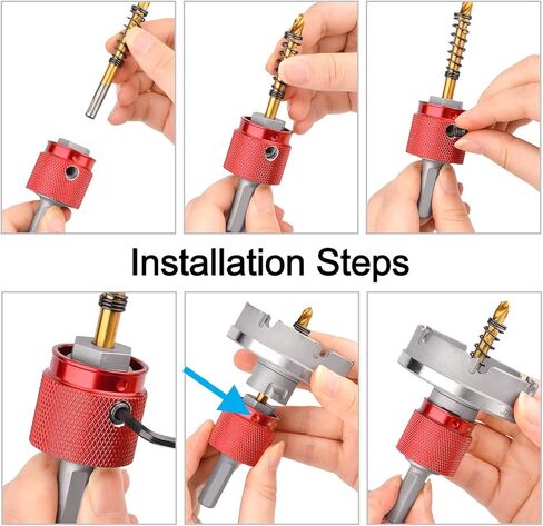 مجموعة قطع ثقب الكربيد، منشار ثقب كربيد التنجستن سريع التغيير (7/8 بوصة -2-1/2 بوصة) للفولاذ المقاوم للصدأ والمعادن والحديد (مجموعة 12 قطعة) in Kuwait