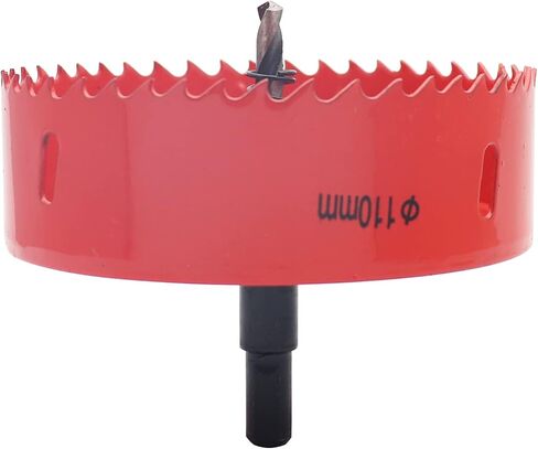 110mm/4.33 Inch Hole Saw Bi-Metal Saw Drilling Tool with Twist Drill Bit, General Purpose Saw for Cornhole Boards Wood Plasterboard Plywood Plastic in Saudi Arabia