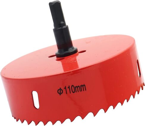 110mm/4.33 Inch Hole Saw Bi-Metal Saw Drilling Tool with Twist Drill Bit, General Purpose Saw for Cornhole Boards Wood Plasterboard Plywood Plastic in Saudi Arabia