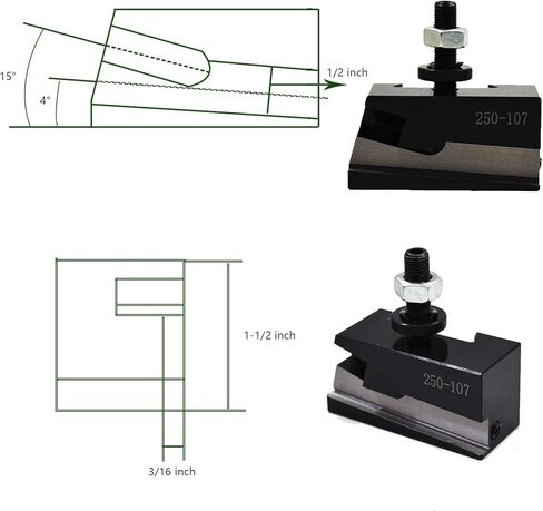 Timunr 1Pcs AXA 250-107 Quick Change Tool Post Holder Quick Change Post Universal Parting Blade Tool Holder in Saudi Arabia