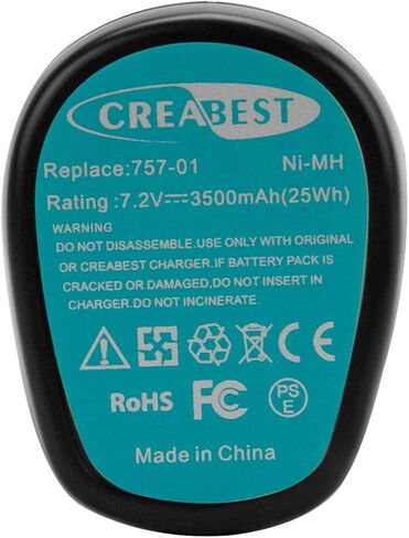 CREABEST 2Packs 7.2V 3.5Ah Ni-MH Battery for Dremel MultiPro Cordless Rotary Tool Models Dremel 7700-01 7700-02 757-01 with One Charger in Saudi Arabia