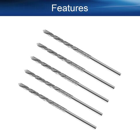 Auniwaig 2mm الماس تويست لقم الحفر عالية السرعة الصلب HSS للزجاج أصداف البحر الحجر 5 قطع in Kuwait