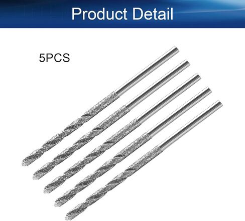 Auniwaig 2mm الماس تويست لقم الحفر عالية السرعة الصلب HSS للزجاج أصداف البحر الحجر 5 قطع in Kuwait
