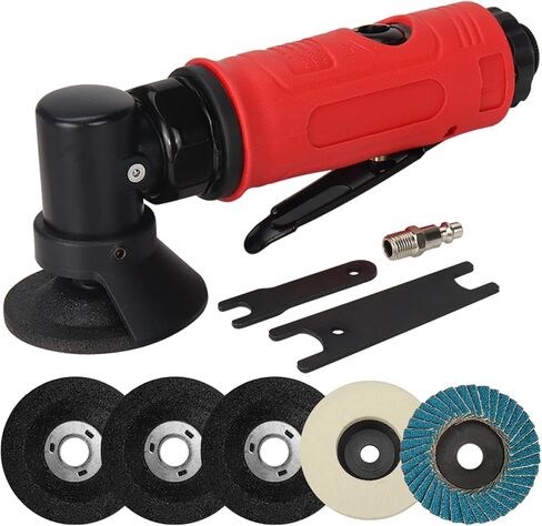 SI FANG 2 Inch Pneumatic Mini Angle Grinder Air Cut Off Tool With 6Pcs Grinding Wheels Felt Polishing Disc Kit ,Lightweight Right Angle Grinders Air Tools ,15000RPM (Upgraded Version) in Saudi Arabia