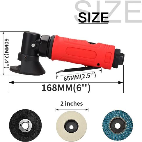 SI FANG 2 Inch Pneumatic Mini Angle Grinder Air Cut Off Tool With 6Pcs Grinding Wheels Felt Polishing Disc Kit ,Lightweight Right Angle Grinders Air Tools ,15000RPM (Upgraded Version) in Saudi Arabia