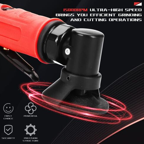 SI FANG 2 Inch Pneumatic Mini Angle Grinder Air Cut Off Tool With 6Pcs Grinding Wheels Felt Polishing Disc Kit ,Lightweight Right Angle Grinders Air Tools ,15000RPM (Upgraded Version) in Saudi Arabia