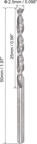 uxcell Solid Carbide Twist Drill Bits 2mm, Metric Left Hand Spiral Flutes Straight Shank Tungsten Steel Drilling Tool for Stainless Steel Alloy Metal, 2pcs in Saudi Arabia