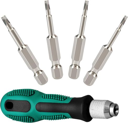 SHAOHUA Triangular Screwdriver Bits w/ 1/4" Quick Change Bit Driver - 10Pcs S2 Steel Triangle Screwdriver Set Sizes TA18, TA20, TA23, TA27-1/4''Hex Triangle Bits Set, 2In/50mm Length Triangular Bit in Kuwait
