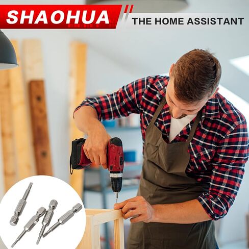 SHAOHUA Triangular Screwdriver Bits w/ 1/4" Quick Change Bit Driver - 10Pcs S2 Steel Triangle Screwdriver Set Sizes TA18, TA20, TA23, TA27-1/4''Hex Triangle Bits Set, 2In/50mm Length Triangular Bit in Kuwait
