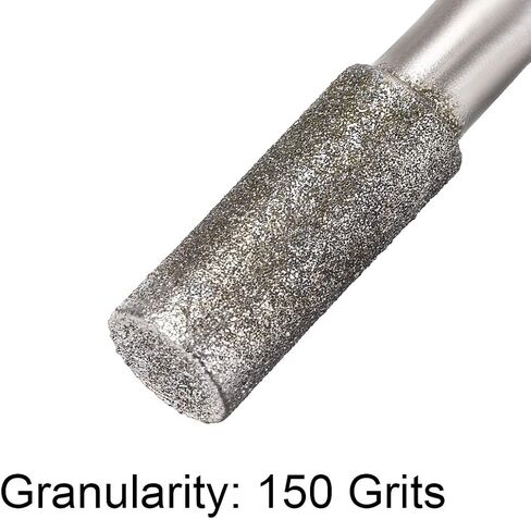 uxcell Diamond Burrs Grinding Drill Bits for Carving Rotary Tool 1/4-Inch Shank 6mm Cylindrical 150 Grit 5 Pcs in Kuwait
