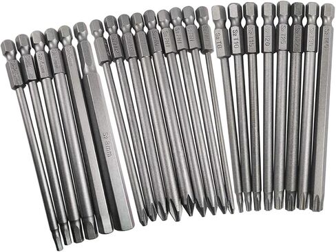 وولفريد طقم لقم مفك براغي برأس توركس سداسي 1/4 انش، مجموعة رؤوس مثقاب برأس ألن، مجموعة رؤوس مثقاب فيليبس مغناطيسية 100 ملم (23 قطعة) in Kuwait