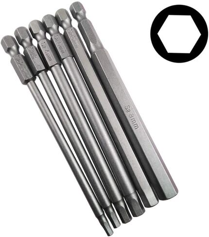 وولفريد طقم لقم مفك براغي برأس توركس سداسي 1/4 انش، مجموعة رؤوس مثقاب برأس ألن، مجموعة رؤوس مثقاب فيليبس مغناطيسية 100 ملم (23 قطعة) in Kuwait