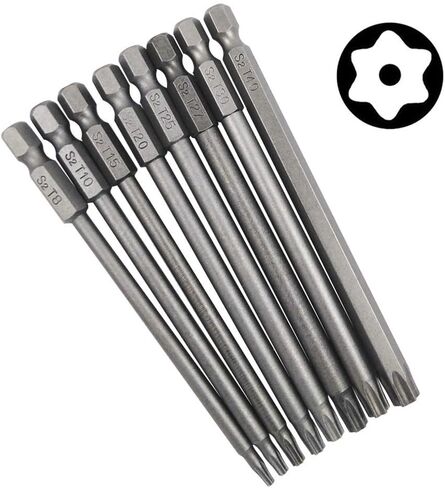 وولفريد طقم لقم مفك براغي برأس توركس سداسي 1/4 انش، مجموعة رؤوس مثقاب برأس ألن، مجموعة رؤوس مثقاب فيليبس مغناطيسية 100 ملم (23 قطعة) in Kuwait