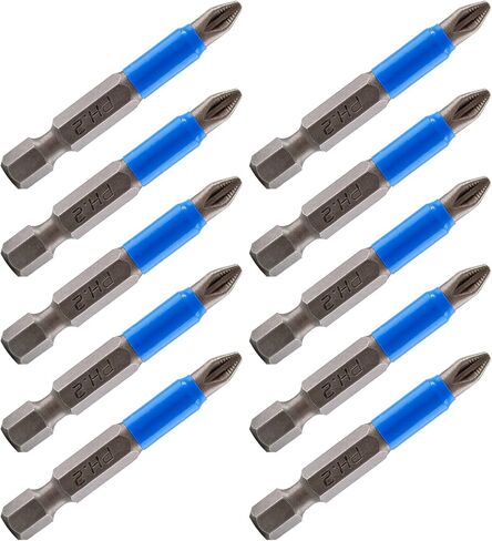 Litoexpe 12 Pcs Magnetic Anti-Slip Screwdriver Bits Set, PH1 PH2 PH3 PZ1 PZ2 PZ3, Impact Driver Bit Set 1/4 Inch Hex Shank Phillips Screw Head Screwdriver Bits in Kuwait