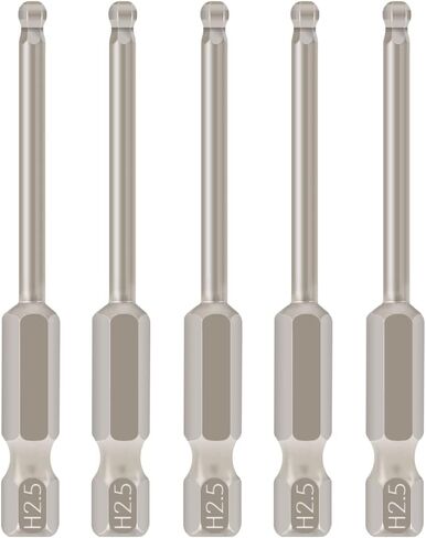 الكرة نهاية ألين وجع لقم الحفر متري عرافة بت مجموعة ألين بت مجموعة عرافة رئيس مثقاب مجموعة H2.5 المغناطيسي 1/4 بوصة عرافة عرقوب 2.5 بوصة طويلة 5 قطع in Kuwait