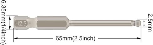 الكرة نهاية ألين وجع لقم الحفر متري عرافة بت مجموعة ألين بت مجموعة عرافة رئيس مثقاب مجموعة H2.5 المغناطيسي 1/4 بوصة عرافة عرقوب 2.5 بوصة طويلة 5 قطع in Kuwait