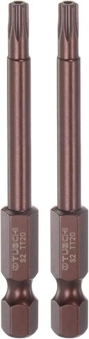 2pcs T10 Torx Bit 1/4" Hex Shank 3" Length Magnetic Security Star Screwdriver Power Tool, Red in Saudi Arabia