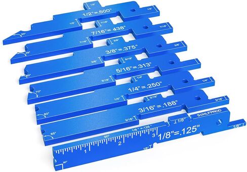 Router Table Setup Bars, Upgrade 7pcs Aluminum Precision Router Table Setup Block, Router Setup Gauge, Router Setup Bar for Woodworking Setup Table Saw Angle & Drill diameter Measuring (Blue) in Saudi Arabia