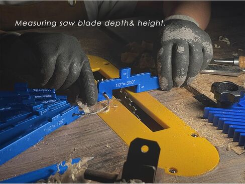 Router Table Setup Bars, Upgrade 7pcs Aluminum Precision Router Table Setup Block, Router Setup Gauge, Router Setup Bar for Woodworking Setup Table Saw Angle & Drill diameter Measuring (Blue) in Saudi Arabia