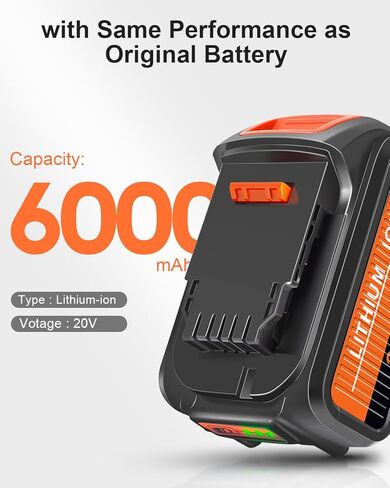 6 قطع بديلة لبطارية 6.0 أمبير في الساعة لبطارية ديوالت 20 فولت (أصفر) in Kuwait