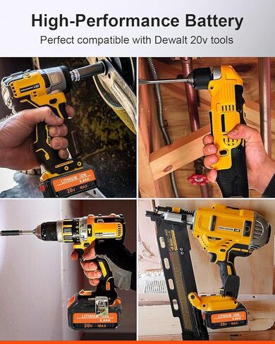 6 قطع بديلة لبطارية 6.0 أمبير في الساعة لبطارية ديوالت 20 فولت (أصفر) in Kuwait