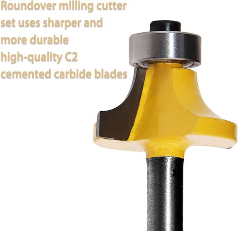 مجموعة لقمة توجيه راوتر دوفر من شانك ، ريشة تشكيل الحافة الدائرية ، أدوات طحن النجارة ، لملحقات طاولة الراوتر (R 2/1 بوصة ، 1/4 بوصة ، 3/8 بوصة ، 5/8 بوصة) 4 قطع in Kuwait