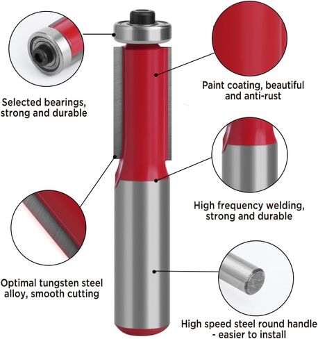 مجموعة لقم التوجيه من LeuMuas مكونة من 15 قطعة من أدوات الأعمال الخشبية مقاس 1/2 بوصة، مجموعة لقم التوجيه للمبتدئين DIY، مشروع النجارة مع حقيبة تخزين in Kuwait
