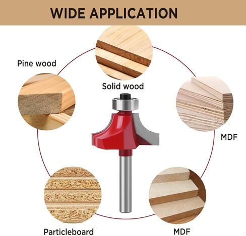 مجموعة لقم التوجيه من LeuMuas مكونة من 15 قطعة من أدوات الأعمال الخشبية مقاس 1/2 بوصة، مجموعة لقم التوجيه للمبتدئين DIY، مشروع النجارة مع حقيبة تخزين in Kuwait