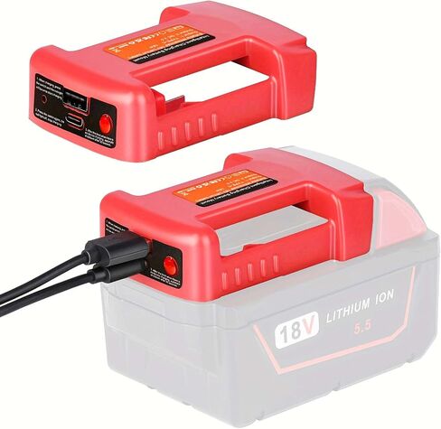 Battery Adapter for 18V/20V Battery Adaptor with USB Charger & Type-C PD Power Source Charger for MIL 20v 18V MAX Lithium Battery（Adapter Only） (MIL) in Saudi Arabia