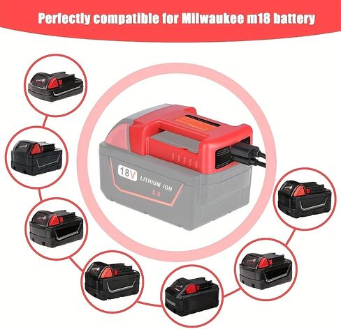 Battery Adapter for 18V/20V Battery Adaptor with USB Charger & Type-C PD Power Source Charger for MIL 20v 18V MAX Lithium Battery（Adapter Only） (MIL) in Saudi Arabia