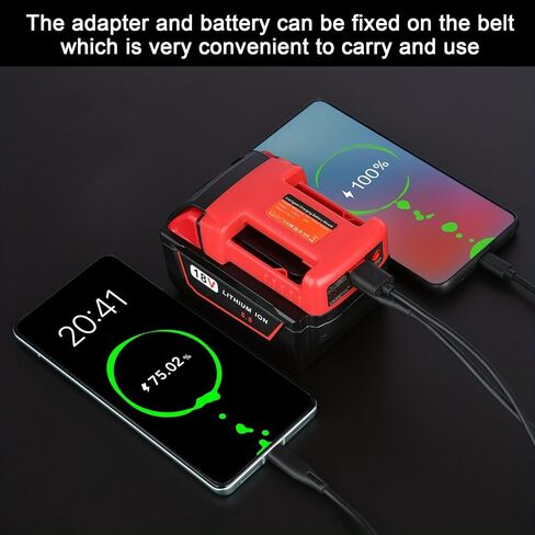 Battery Adapter for 18V/20V Battery Adaptor with USB Charger & Type-C PD Power Source Charger for MIL 20v 18V MAX Lithium Battery（Adapter Only） (MIL) in Saudi Arabia
