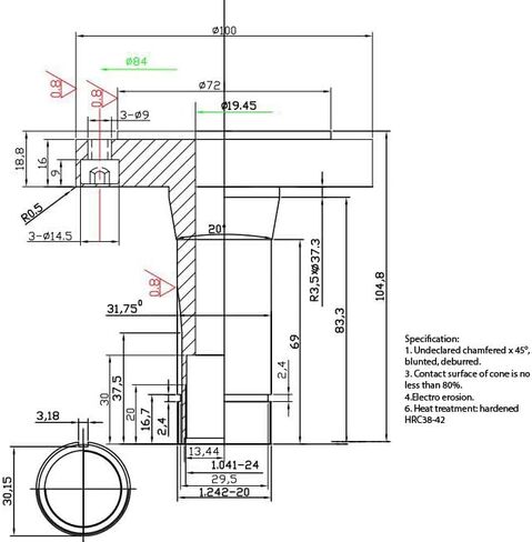 HHIP 3900-4703 3" 5C Mount for 3 and 4 Jaw Self Centering Lathe Chucks in Saudi Arabia