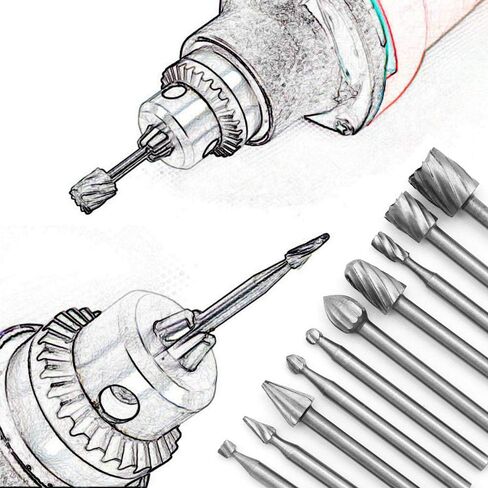HSS Router Carbide Engraving Bits and Router Bit Set 1/8"(3.2mm) Shank HSS Rotary Router Bits Tool for DIY Woodworking Edge Grooving Wood Deburring Engraving and Milling,20 Pcs in Saudi Arabia