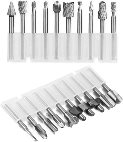 HSS Router Carbide Engraving Bits and Router Bit Set 1/8"(3.2mm) Shank HSS Rotary Router Bits Tool for DIY Woodworking Edge Grooving Wood Deburring Engraving and Milling,20 Pcs in Saudi Arabia