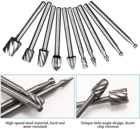HSS Router Carbide Engraving Bits and Router Bit Set 1/8"(3.2mm) Shank HSS Rotary Router Bits Tool for DIY Woodworking Edge Grooving Wood Deburring Engraving and Milling,20 Pcs in Saudi Arabia