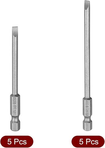 uxcell 10Pcs 4mm Slotted Tip Magnetic Flat Head Screwdriver Bits, 1/4 Inch Hex Shank 3-inch and 4-inch Length S2 Power Tool in Saudi Arabia