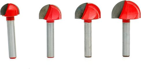 UCUT ( 4 Pcs) 1/4 Inch Shank Cove Box Router Bit - 5/8" 3/4" 7/8" 1" Cutting Diameter Solid Carbide Double Flute Core Box Round Nose Woodworking Tool in Saudi Arabia