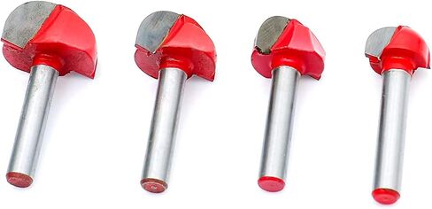 UCUT ( 4 Pcs) 1/4 Inch Shank Cove Box Router Bit - 5/8" 3/4" 7/8" 1" Cutting Diameter Solid Carbide Double Flute Core Box Round Nose Woodworking Tool in Saudi Arabia