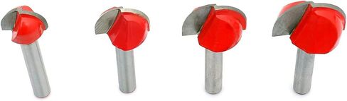 UCUT ( 4 Pcs) 1/4 Inch Shank Cove Box Router Bit - 5/8" 3/4" 7/8" 1" Cutting Diameter Solid Carbide Double Flute Core Box Round Nose Woodworking Tool in Saudi Arabia