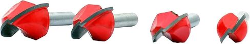 UCUT ( 4 Pcs) 1/4 Inch Shank Cove Box Router Bit - 5/8" 3/4" 7/8" 1" Cutting Diameter Solid Carbide Double Flute Core Box Round Nose Woodworking Tool in Saudi Arabia