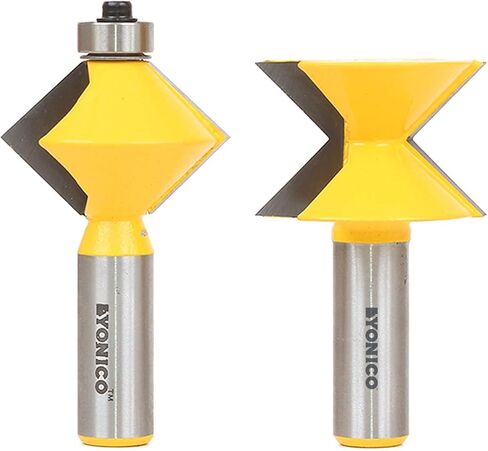 YONICO Router Bits Set Edge Banding Tongue and Groove 2 Bit Tongue & Groove 1/2-Inch Shank 15223 in Saudi Arabia