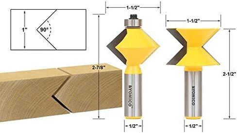 YONICO Router Bits Set Edge Banding Tongue and Groove 2 Bit Tongue & Groove 1/2-Inch Shank 15223 in Saudi Arabia