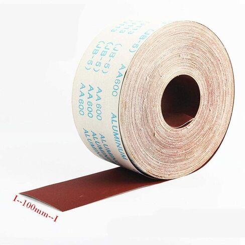 بكرات الصنفرة الكاشطة من بوكسونلي 5 متر × 100 مم أدوات تلميع لفافة ورق الصنفرة للمعادن والخشب 100 حبيبة in Saudi Arabia