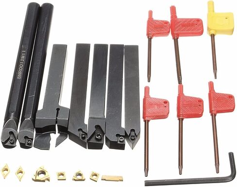 7Pcs 1/2inch/12mm Shank Indexable Carbide Turning Tool Holder Bit Set 7Pcs Indexable Carbide Turning Insert in Saudi Arabia